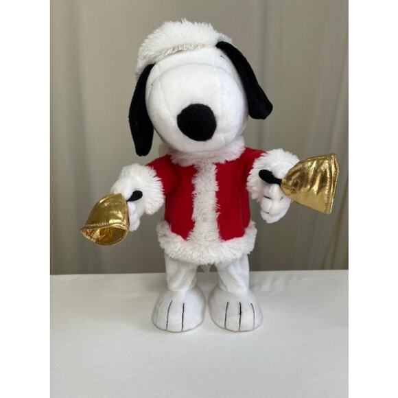 Hallmark 2011 14" animated musical bell ringing Snoopy Peanuts Santa - Picture 1 of 5